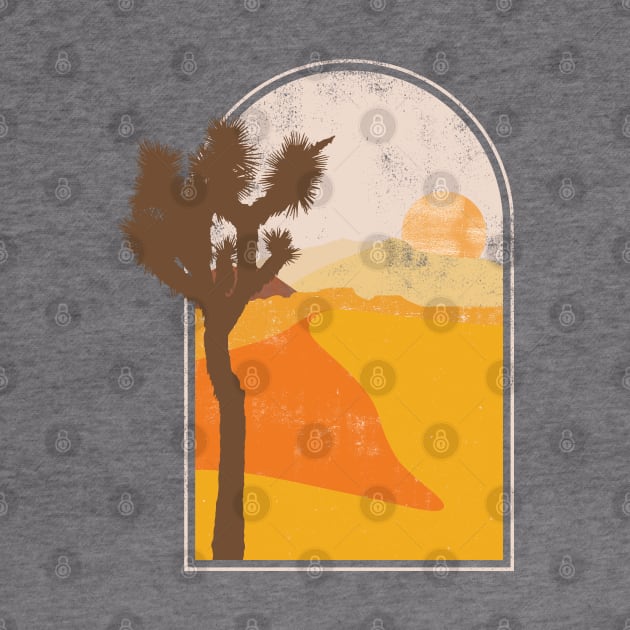 Joshua Tree Desert Minimalist Landscape Illustration by goodwordsco